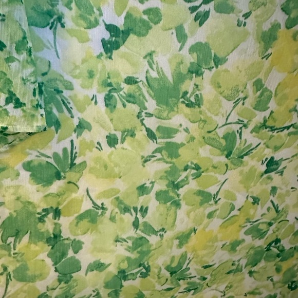 VINCE CAMUTO Woman Blooming Brights Emerald floral ruffle sleeve blouse NWT M - Picture 5 of 14